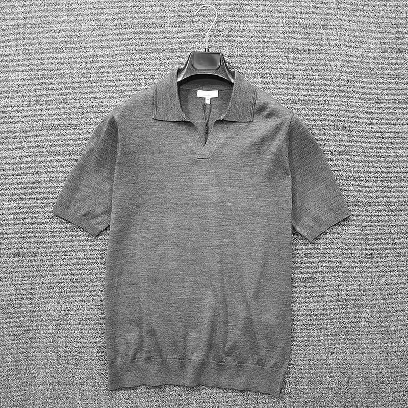 Polo à manches courtes à col en V pour hommes
