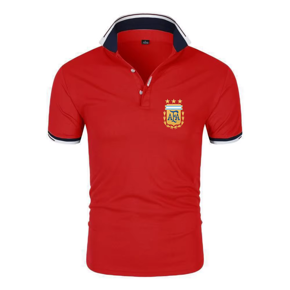 Le nouveau polo six couleurs pour hommes d'Argentine convient à l'été et présente des manches courtes en coton avec un design tendance.
