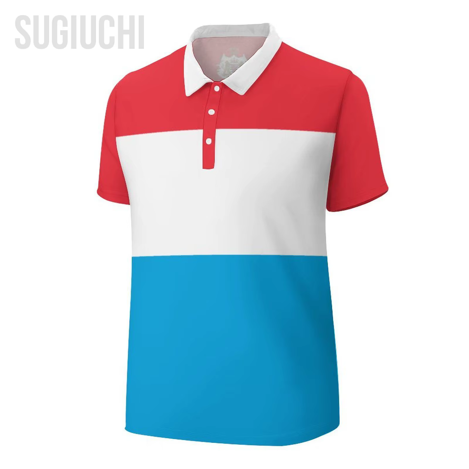 Polo unisexe avec drapeau du Luxembourg imprimé en 3D
