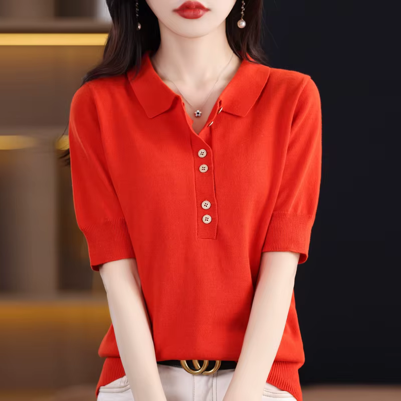 Pull à manches courtes pour femmes