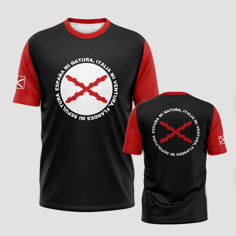 TESN espagnol hommes sport T-Shirt décontracté mode HD impression chemise respirante rue jeunesse haut