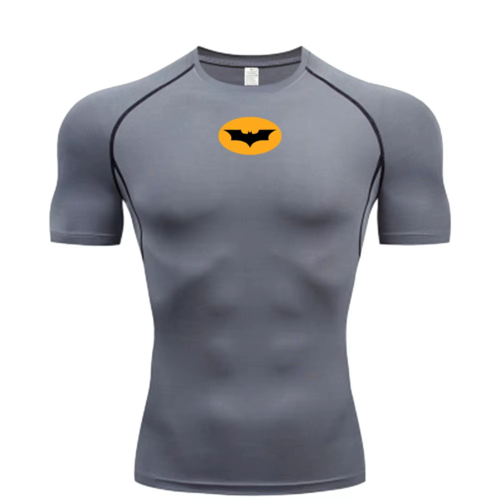 T-shirts de compression à motif chauve-souris pour hommes