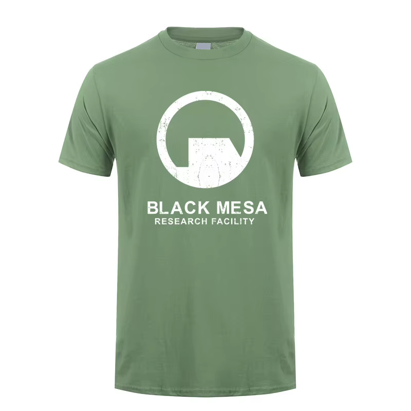 Noir Mesa établissement de recherche t-shirt graphique hommes coton Streetwear à manches courtes t-shirts
