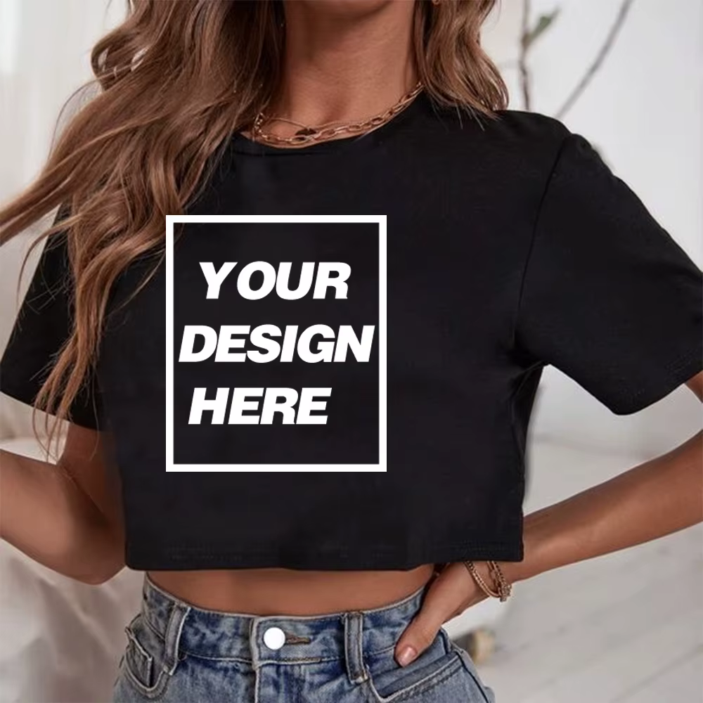 Hauts courts personnalisés T-shirt texte personnalisé nom Tsihrts ajouter votre propre Message