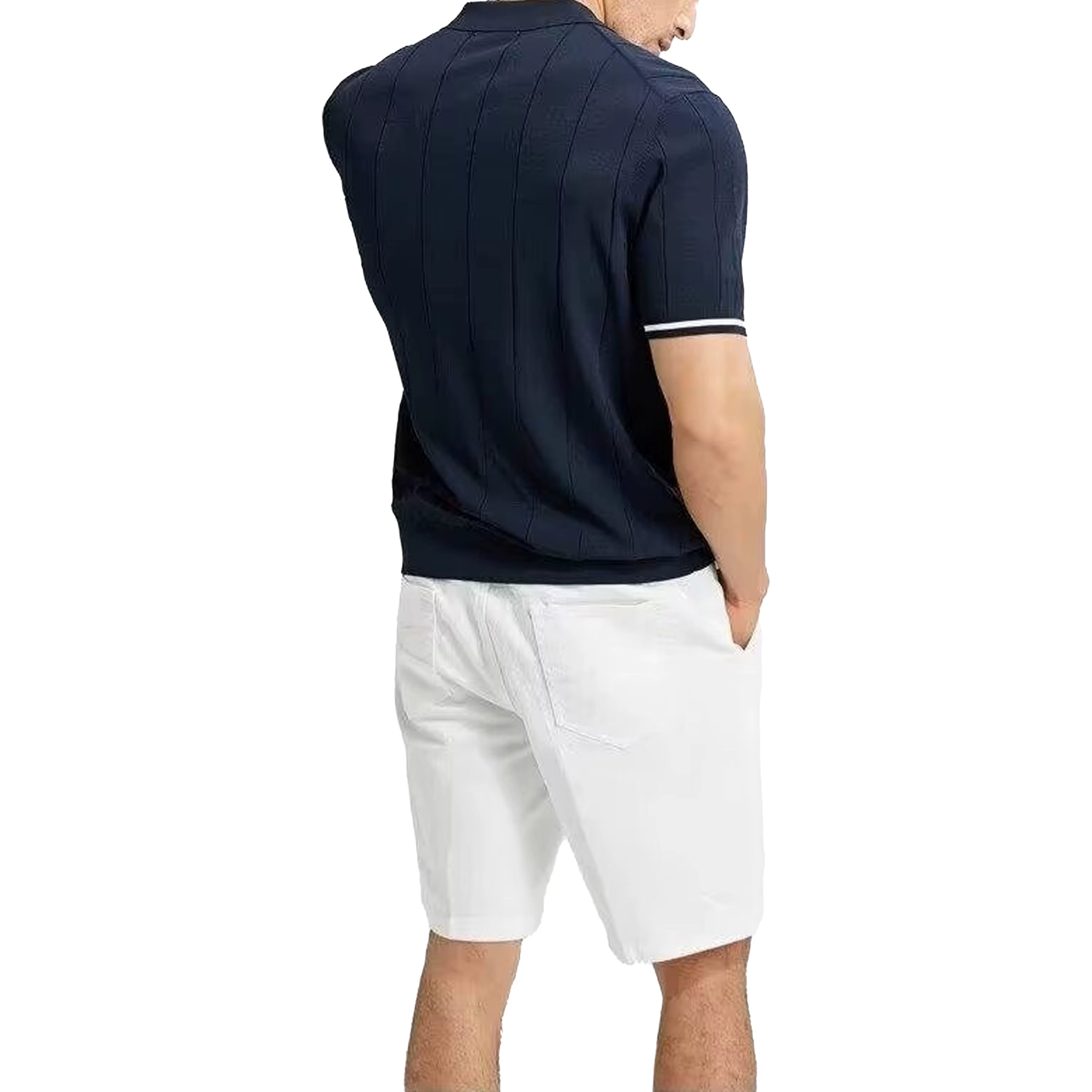 Polo à manches courtes pour homme RHCH avec col demi-zip