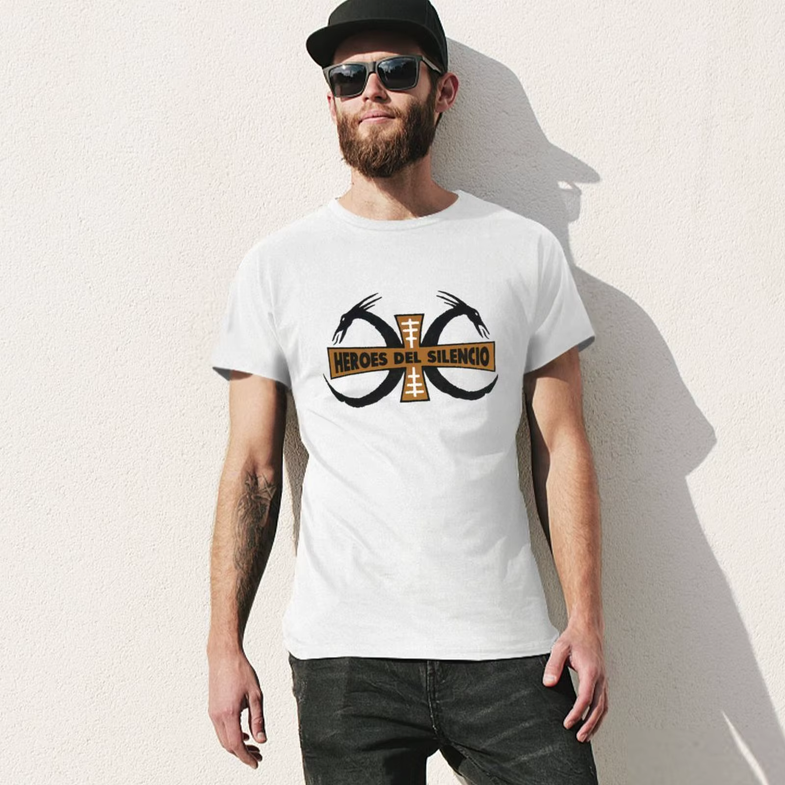 T-shirt blanc pour hommes, motif reconnaissance du silence, sublime