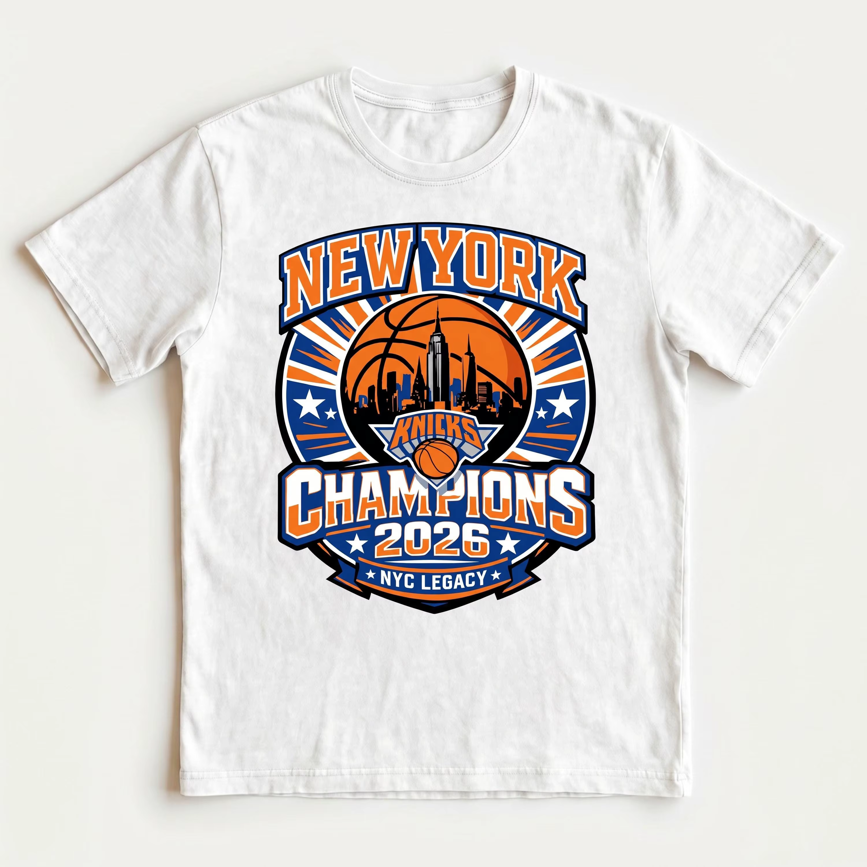 T-shirt Coton Rétro New York Basketball Champions 2026 – Style Y2K Unisexe Streetwear d'Été