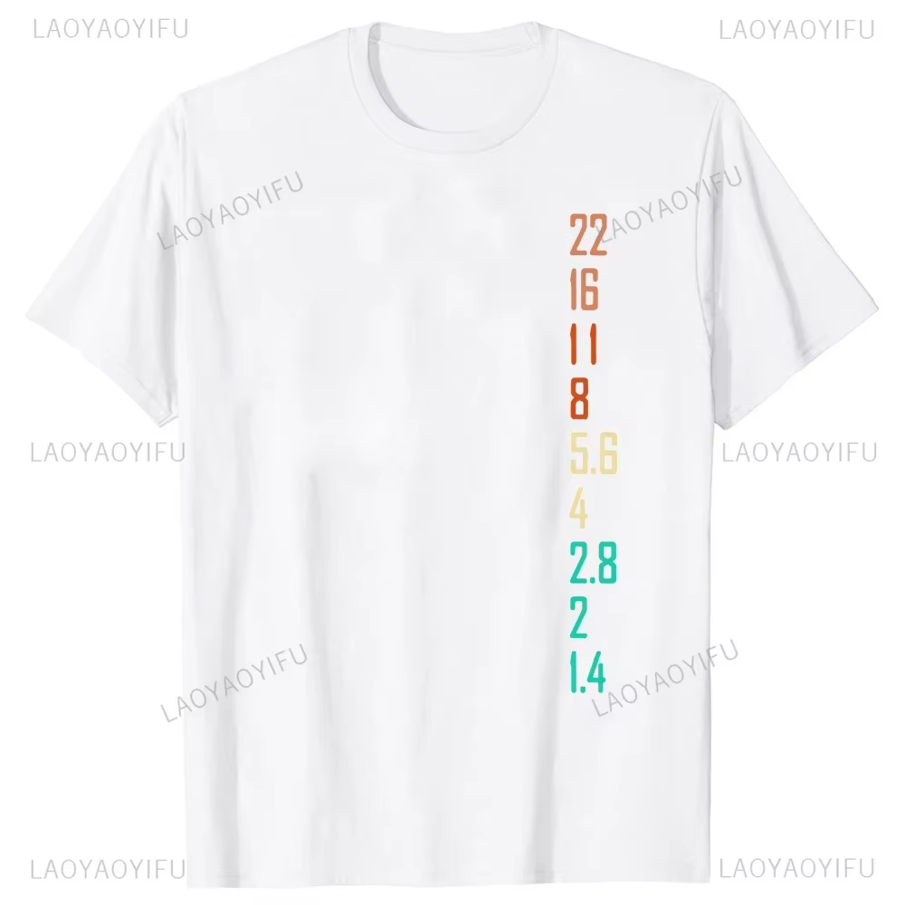 Photographe cadeau hommes coton t-shirts pour amoureux de la photographie été femme Streetwear ouverture caméra