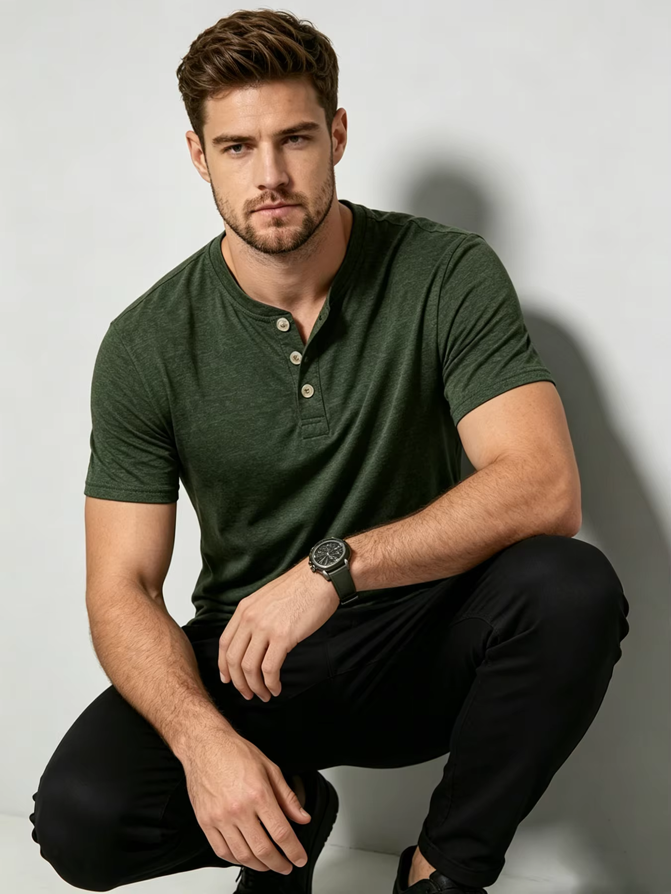 T-shirt Henley pour homme