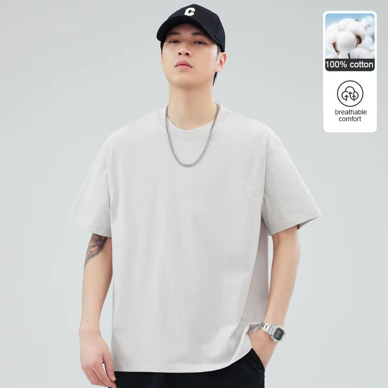 Homme t-shirts 100% coton de haute qualité nouvelle marque d'été hauts classique plaine col rond manches courtes décontracté mode hommes vêtements