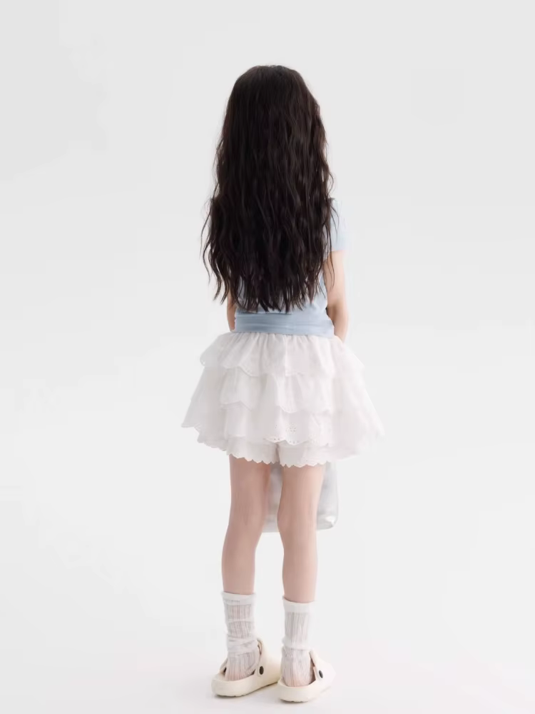 T-shirt bleu à épaules dénudées pour filles