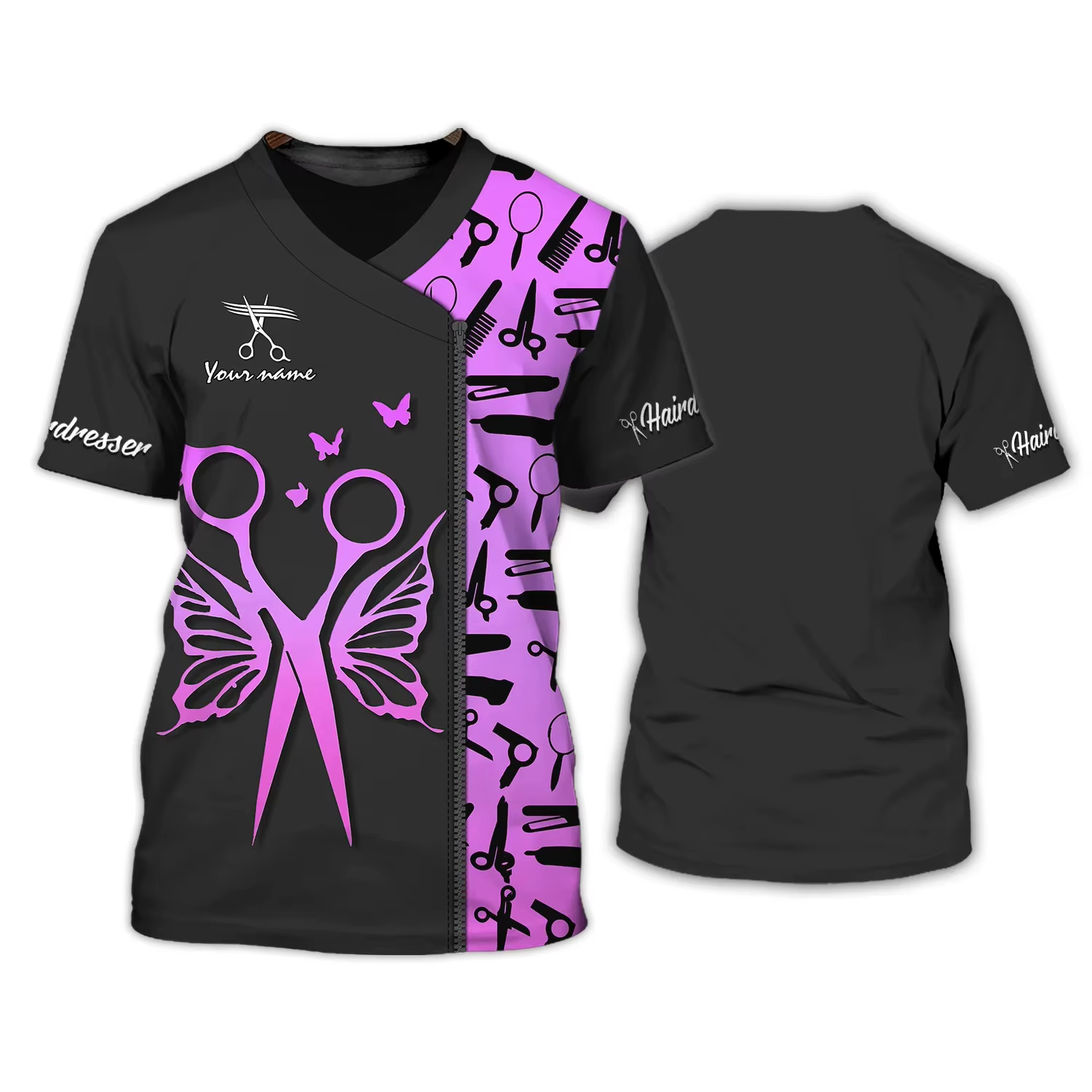 T-shirt unisexe imprimé en 3D avec nom personnalisé pour hommes