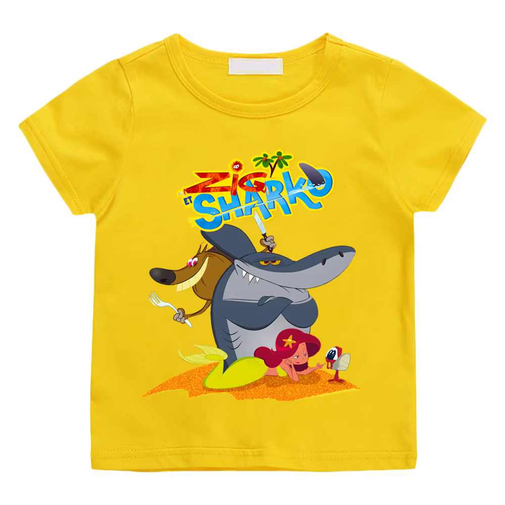 Zig et Sharko dessin animé imprimé 100 % coton t-shirt 2025NEW