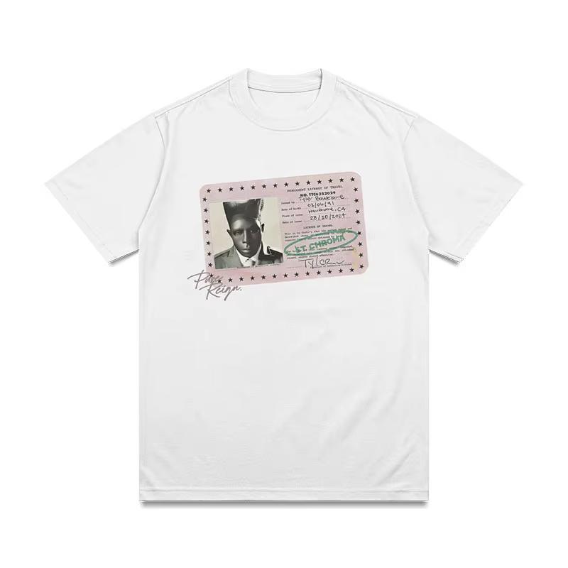 Nouveaux T-shirts de Skateboard et images de carte d'identité imprimées en pur coton pour garçons