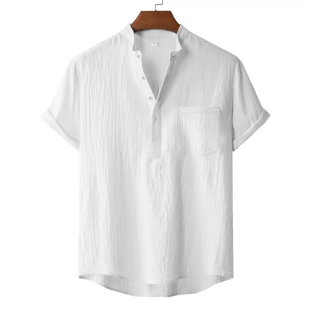 T-shirt d'été en coton et lin pour hommes
