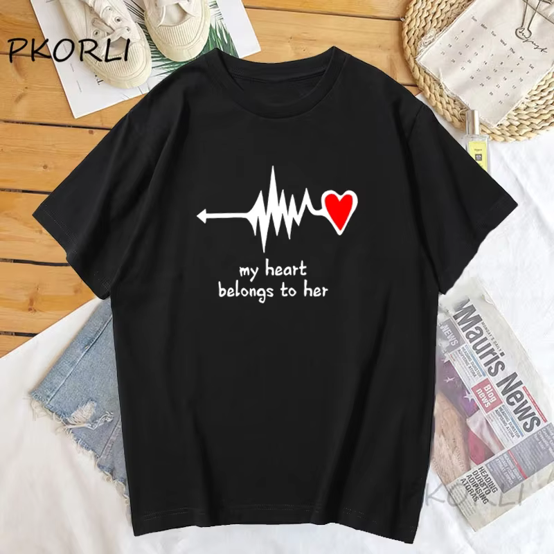 T-shirt "My Coussins Belongs to Her Heartbeat" pour couple