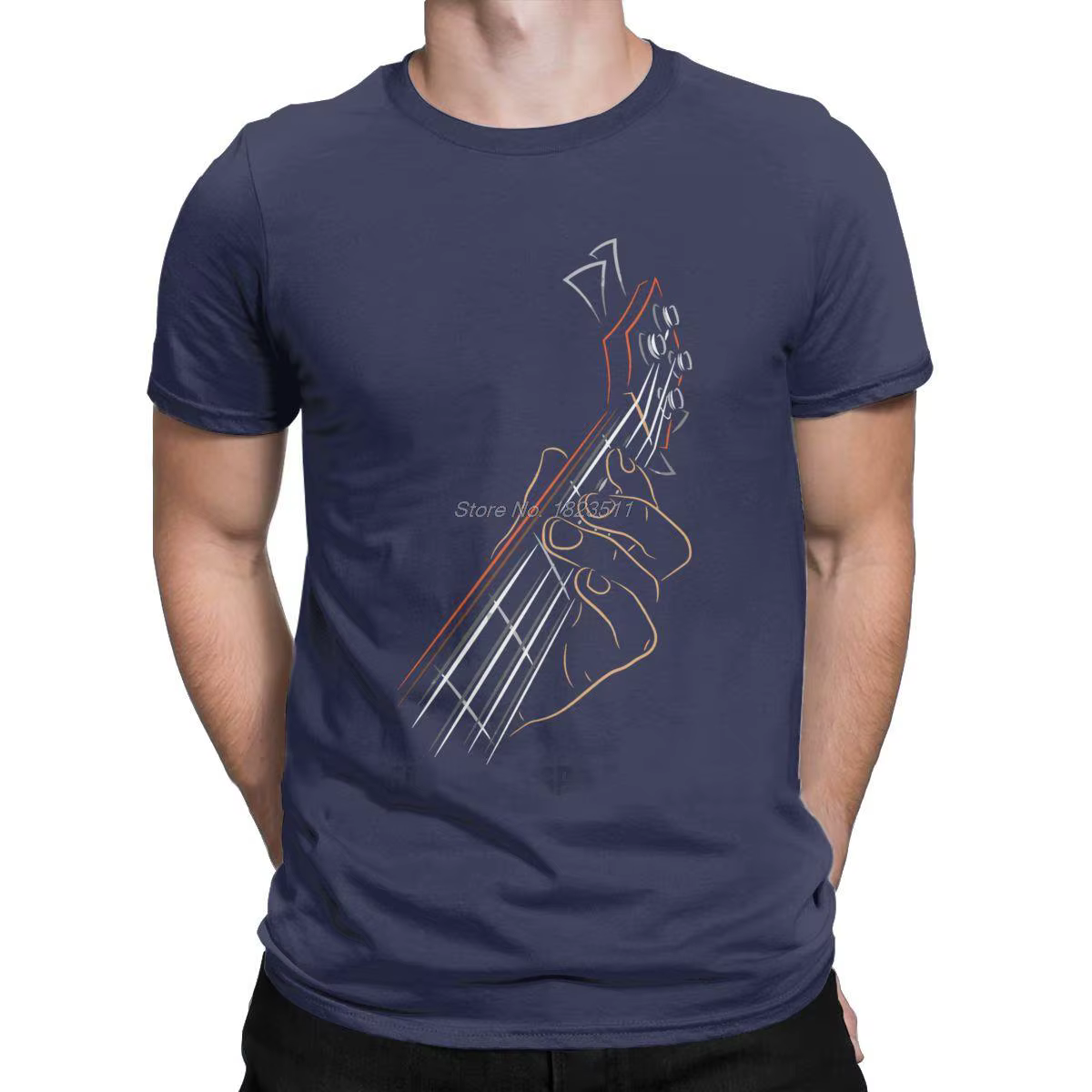 Humoristique actif guitare basse Rock musique T-Shirt hommes col rond coton