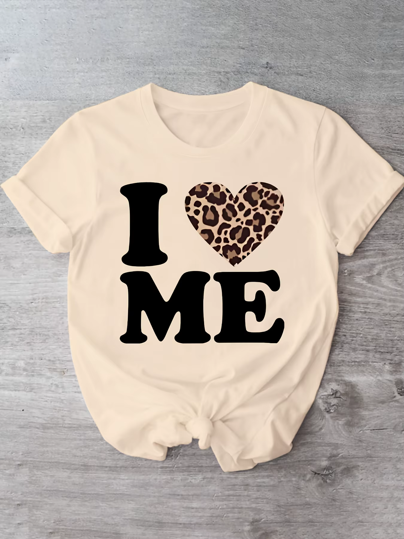 T-shirt imprimé cœur léopard I Me pour femme