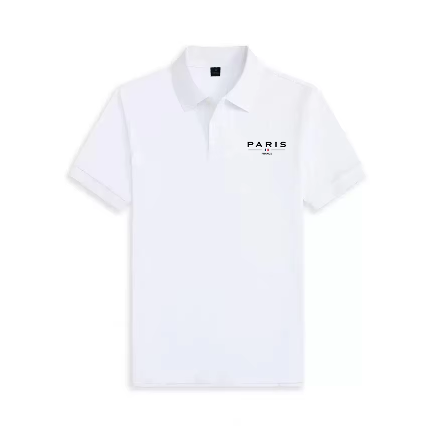 Polo homme haut de gamme à manches courtes imprimé Paris 2026 – T-shirt simple et tendance pour le golf et l'été
