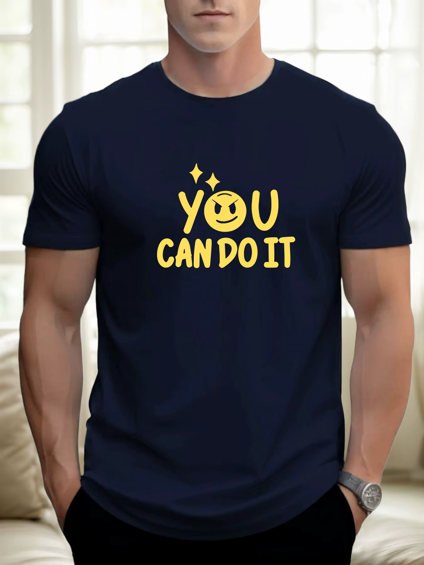 T-shirts pour homme, vous pouvez le faire 100 % coton impression graphique été t-shirt col rond décontracté respirant style de rue haut quotidien