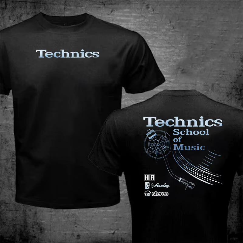 T-shirt Vintage DJ Long Play Technics School of Music pour Homme