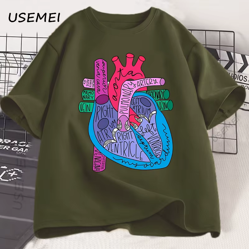 Coeur anatomie T-Shirt hommes femmes médecin cardiologue