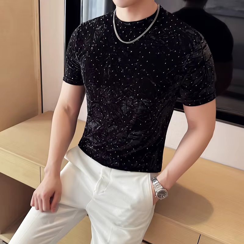 T-shirts pour hommes, design plissé tendance