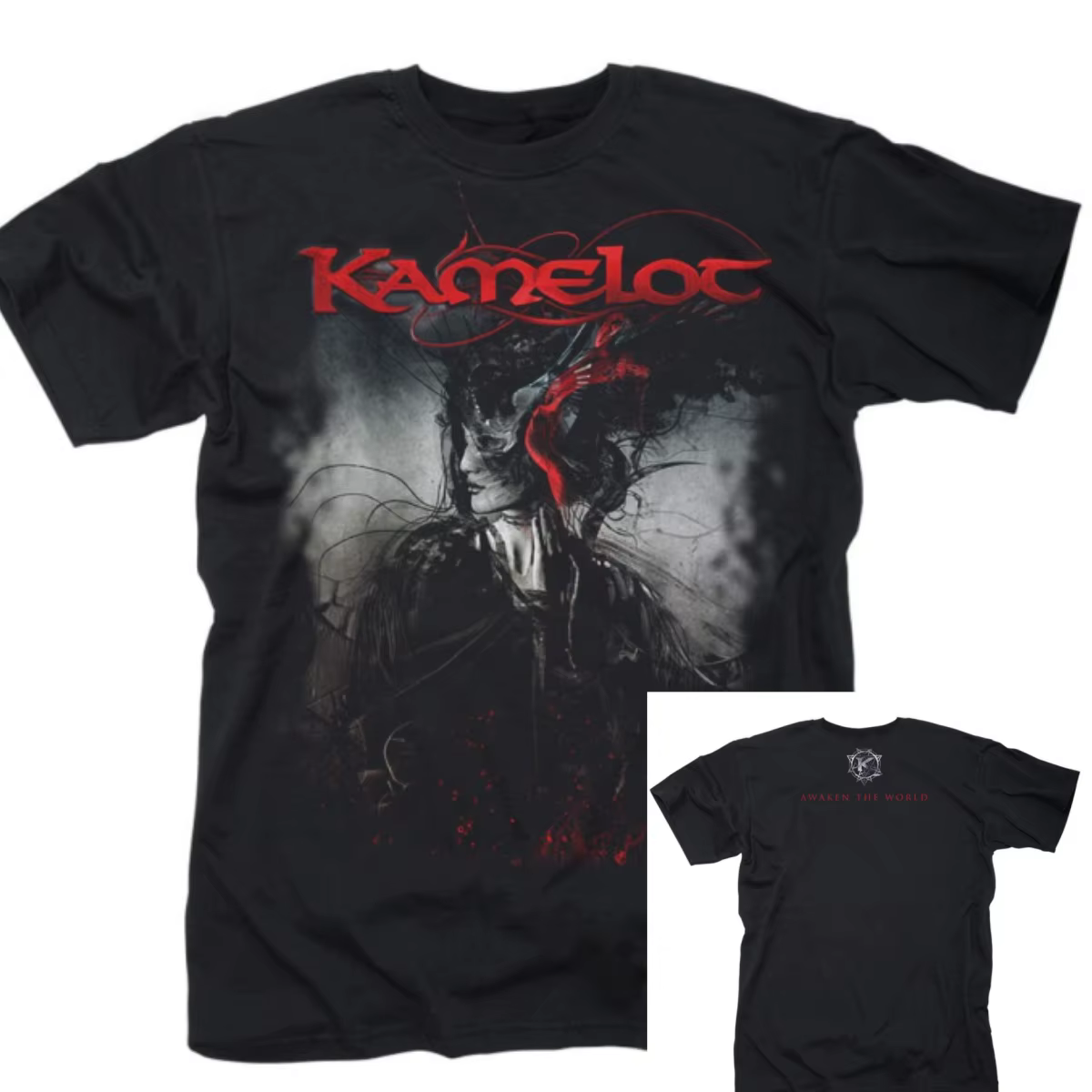 Kamelot The Black Halo Band T-Shirt en coton avec motif graphique pour hommes et femmes