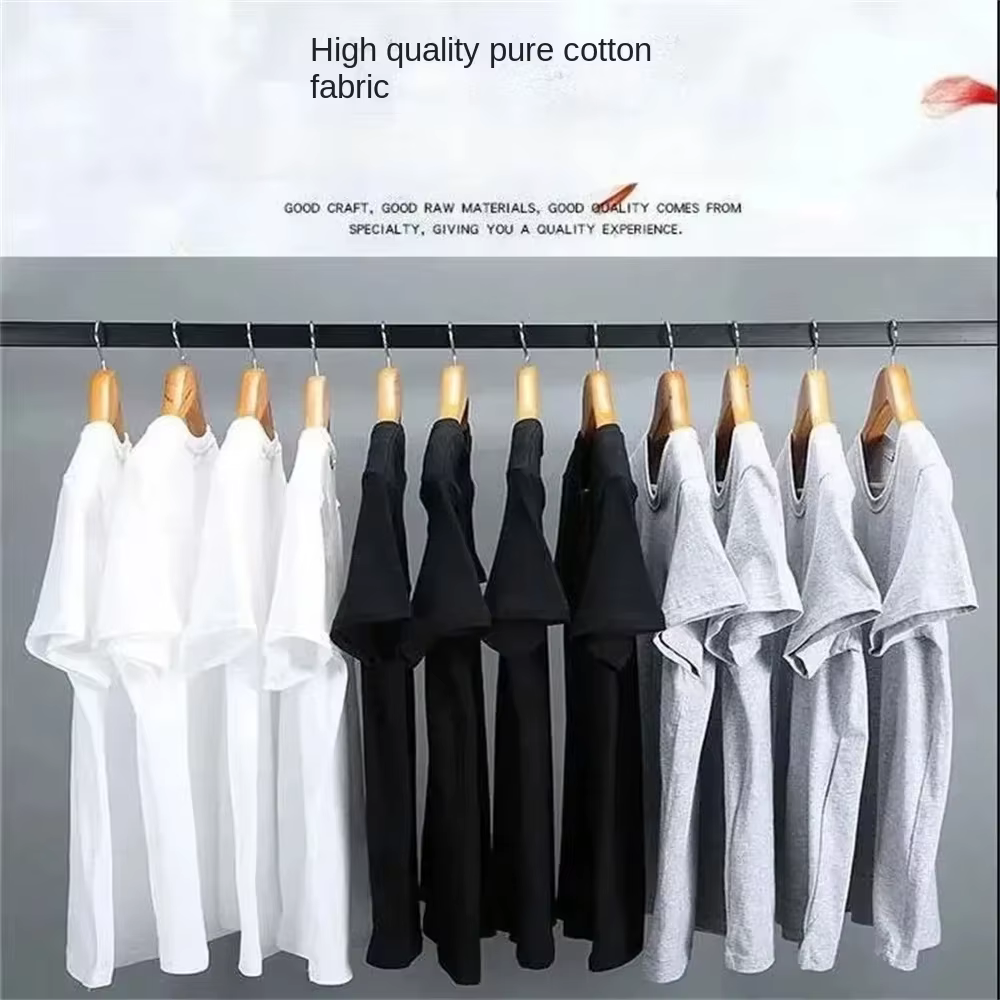 Nouveau T-shirt Écologique Confortable Blanc Pur 2026 pour Homme – Coton Lourd