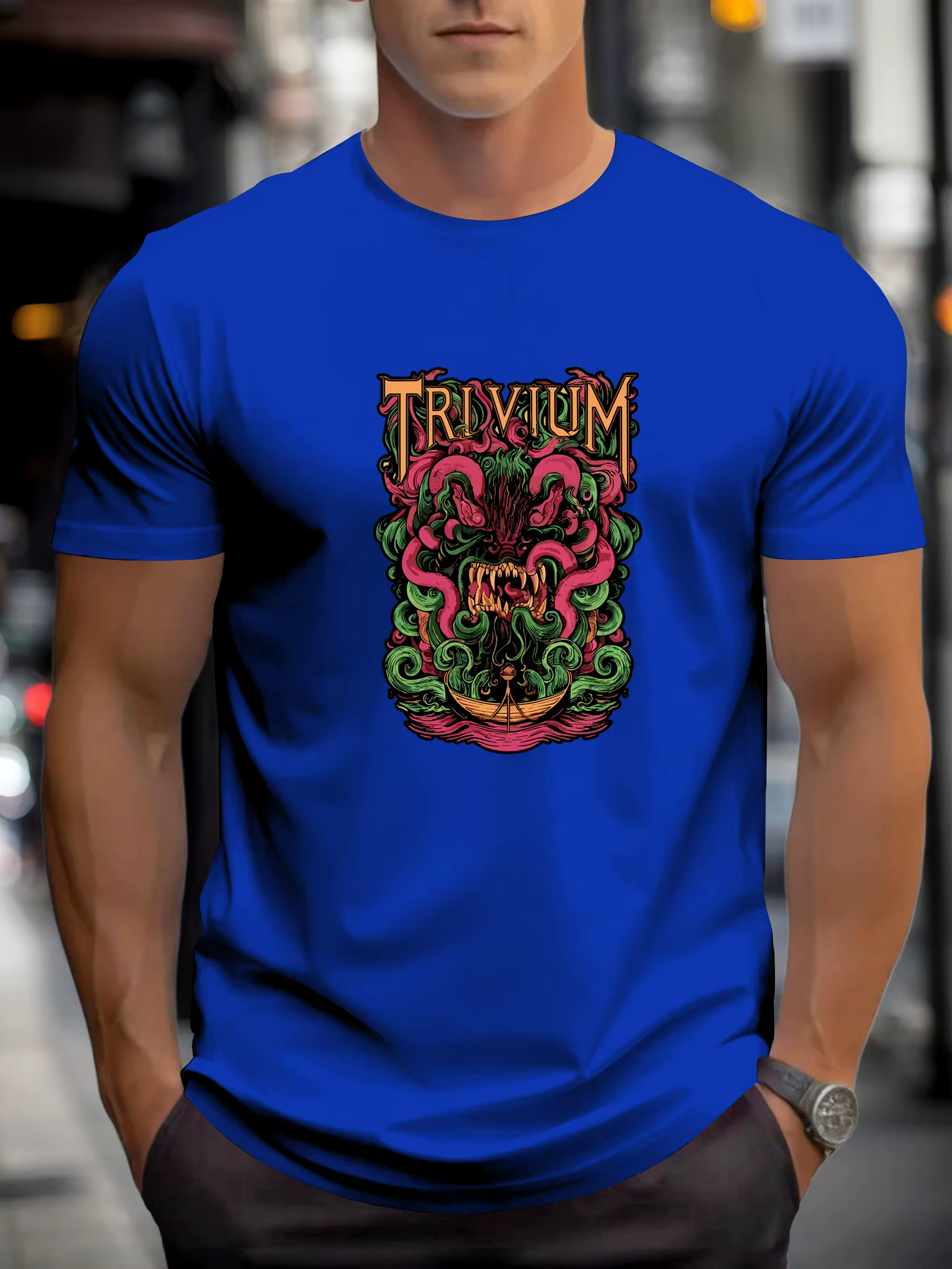 T-shirts pour hommes trivia monster 100 % coton impression graphique été t-shirt col rond décontracté respirant style de rue haut quotidien