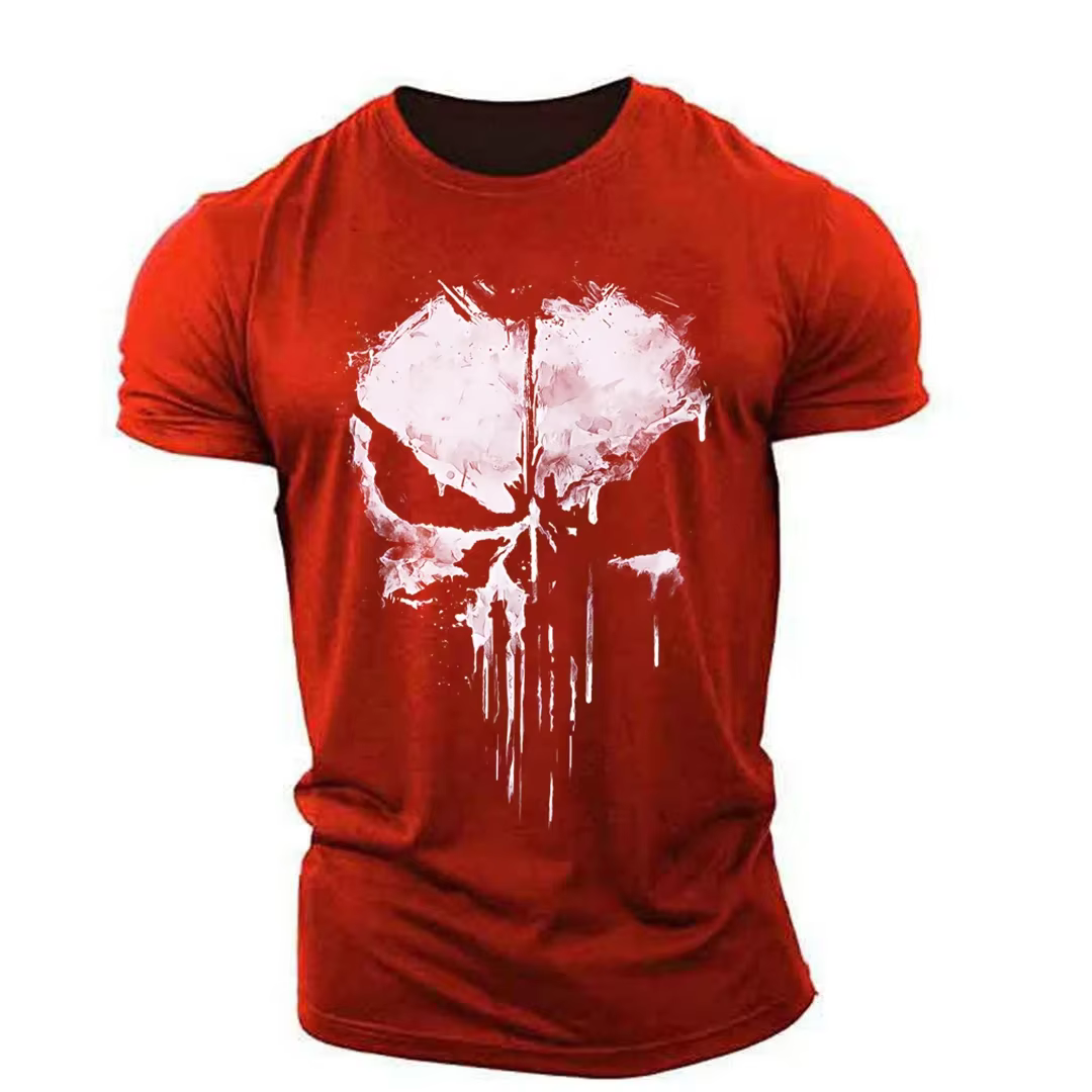 T-shirt Homme Imprimé Crâne 3D Style Streetwear Extensible Léger Respirant Coupe Ample Tendance 2023