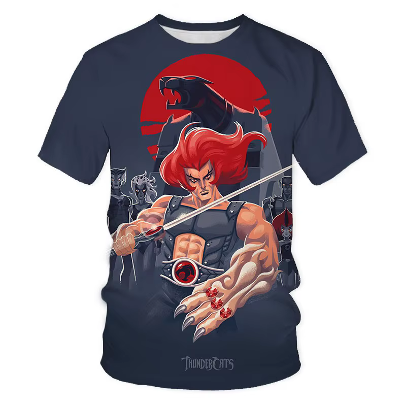 Nouveau Thundercats t-shirts dessin animé 3D impression mode hommes femme T-shirt Streetwear surdimensionné Harajuku
