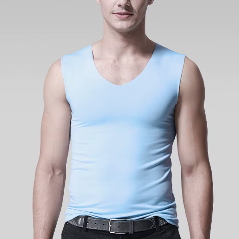 Débardeur en soie sans couture pour hommes