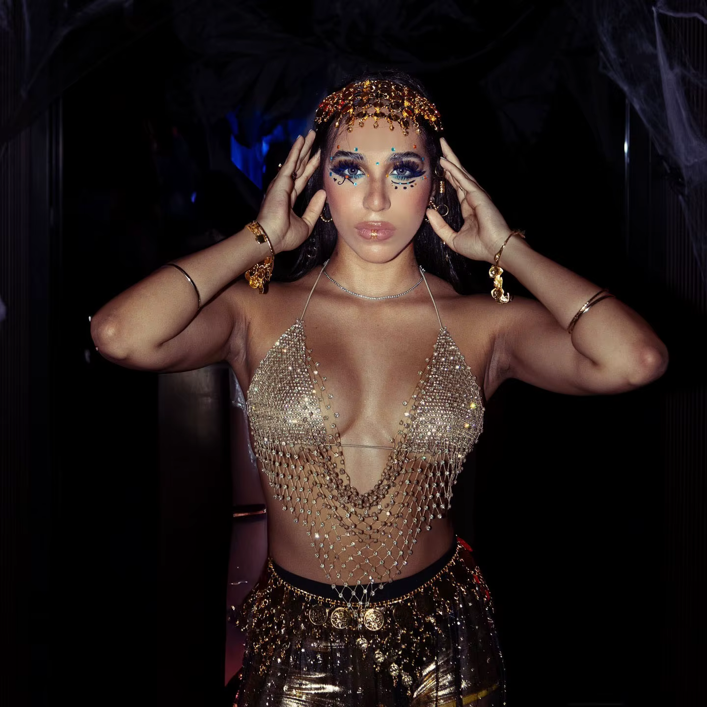 Débardeur Crop Top Femme Sexy à Strass