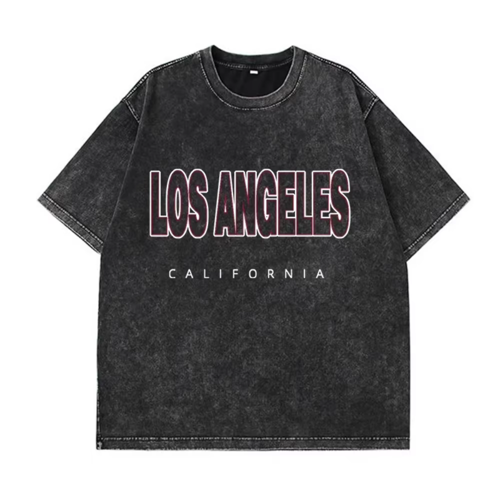 T-shirt American Street avec texte « Los Angeles » et imprimé voiture rose