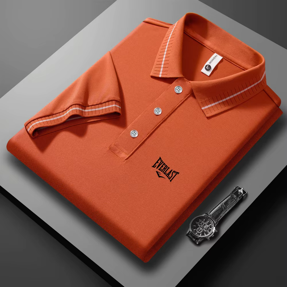 Polo Homme de Luxe à Manches Courtes avec Lettres Gaufrées