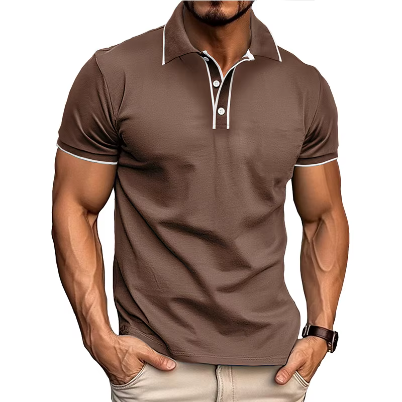 Polo à manches courtes pour hommes européens et américains