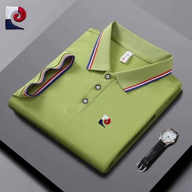 Polo d'été avec logo brodé de haute qualité pour hommes