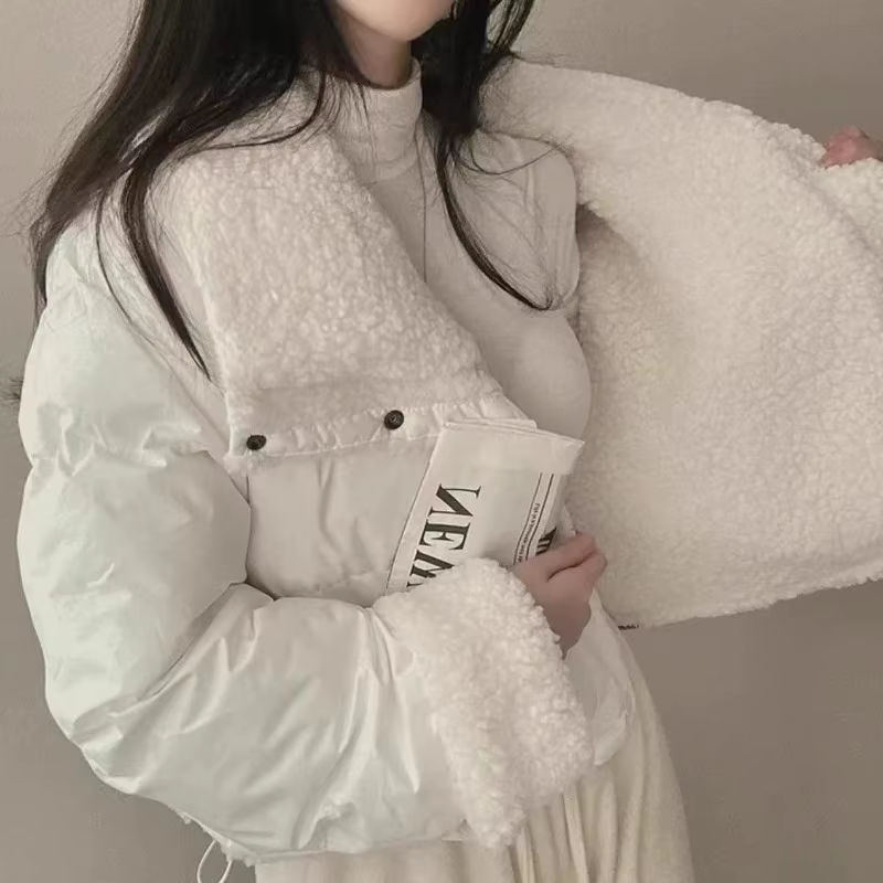 Veste d'hiver en coton pour femme, manteau polyvalent, slim, manches longues, revers court, chaud, épais, Vintage, nouveau, confortable et polyvalent