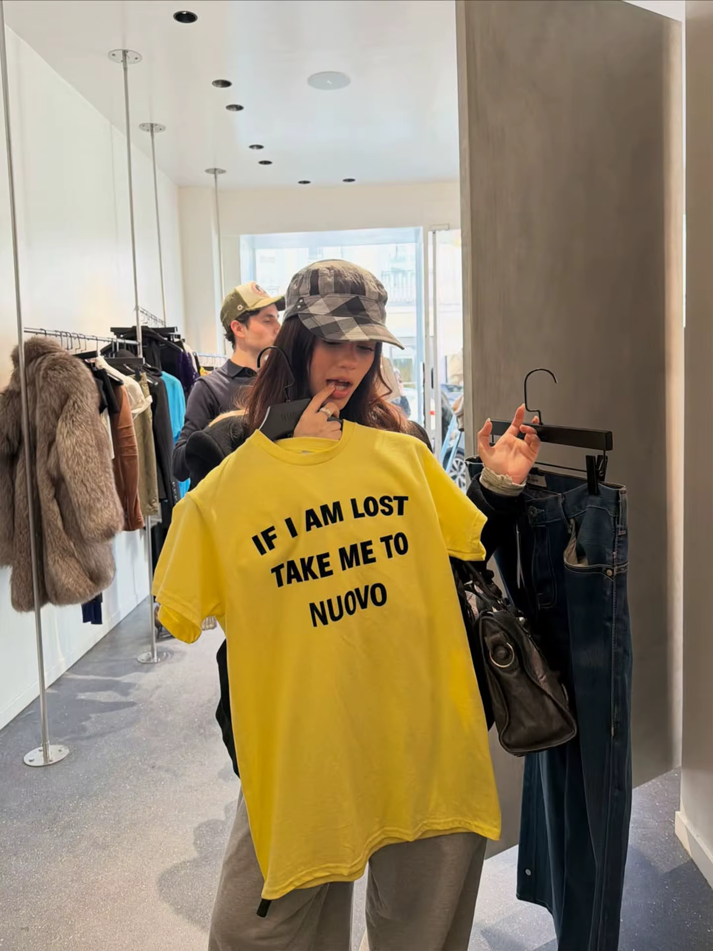 T-shirt ample imprimé jaune vif