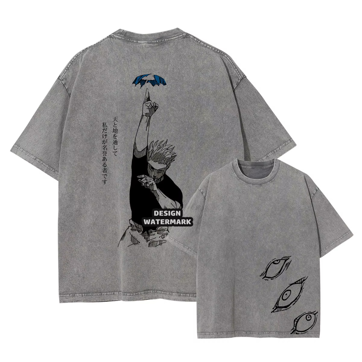 Anime j-jujutsu k-kaisen t-shirts surdimensionné Vintage lavé Gojo Satoru T-shirt Manga Fushiguro Toji hauts