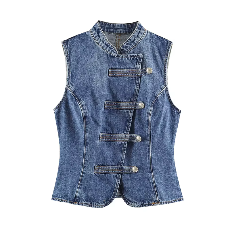 Hauts pour femmes – Nouvelle collection été 2026 : Blouse en jean rétro chic pour femme