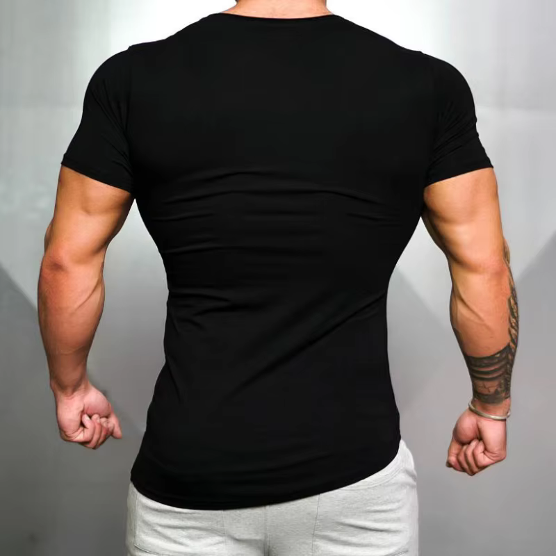 Hommes course Sport à manches courtes T-Shirts été coton respirant mince vêtements