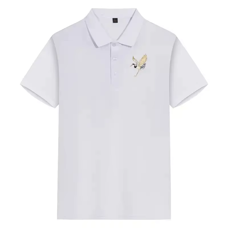 Polo à manches courtes pour homme avec broderie CraneTops