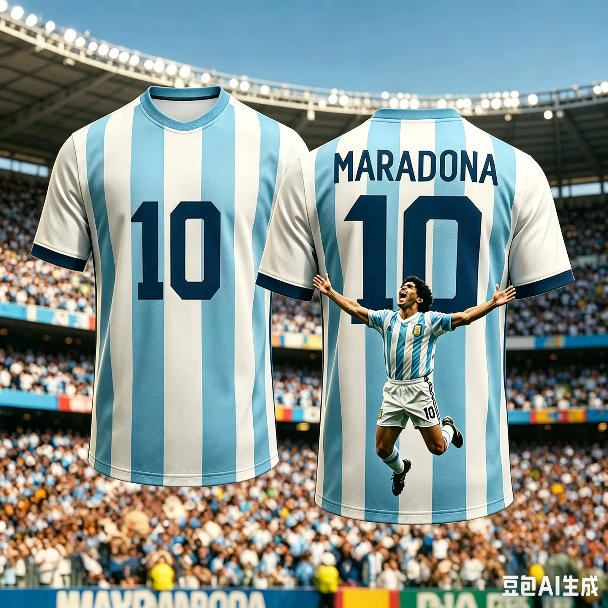 T-shirt à col rond Maradona édition commémorative