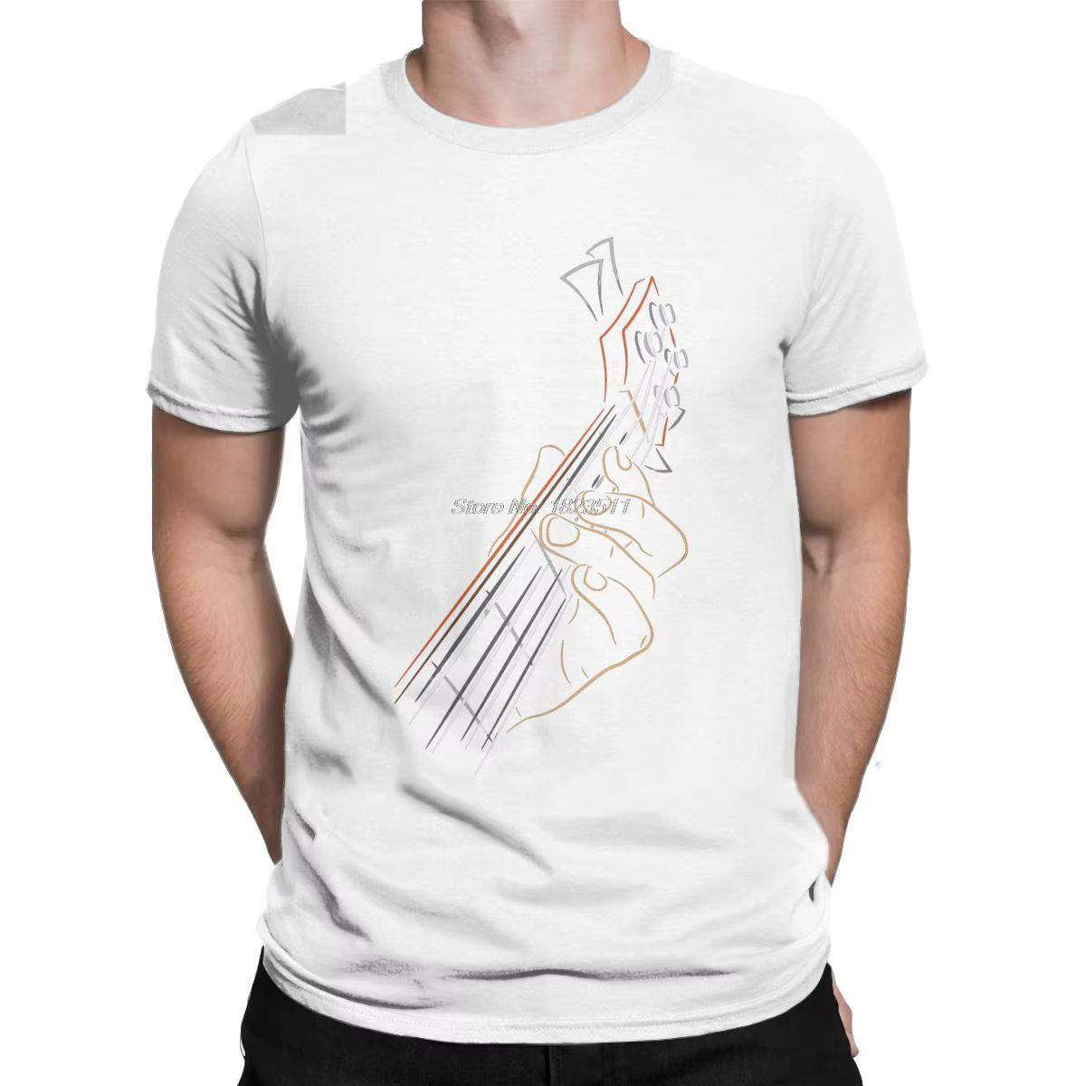Humoristique actif guitare basse Rock musique T-Shirt hommes col rond coton