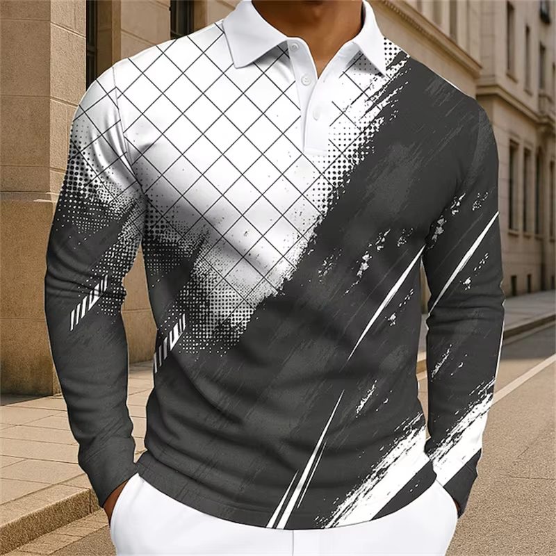 Polo coloré à carreaux pour hommes