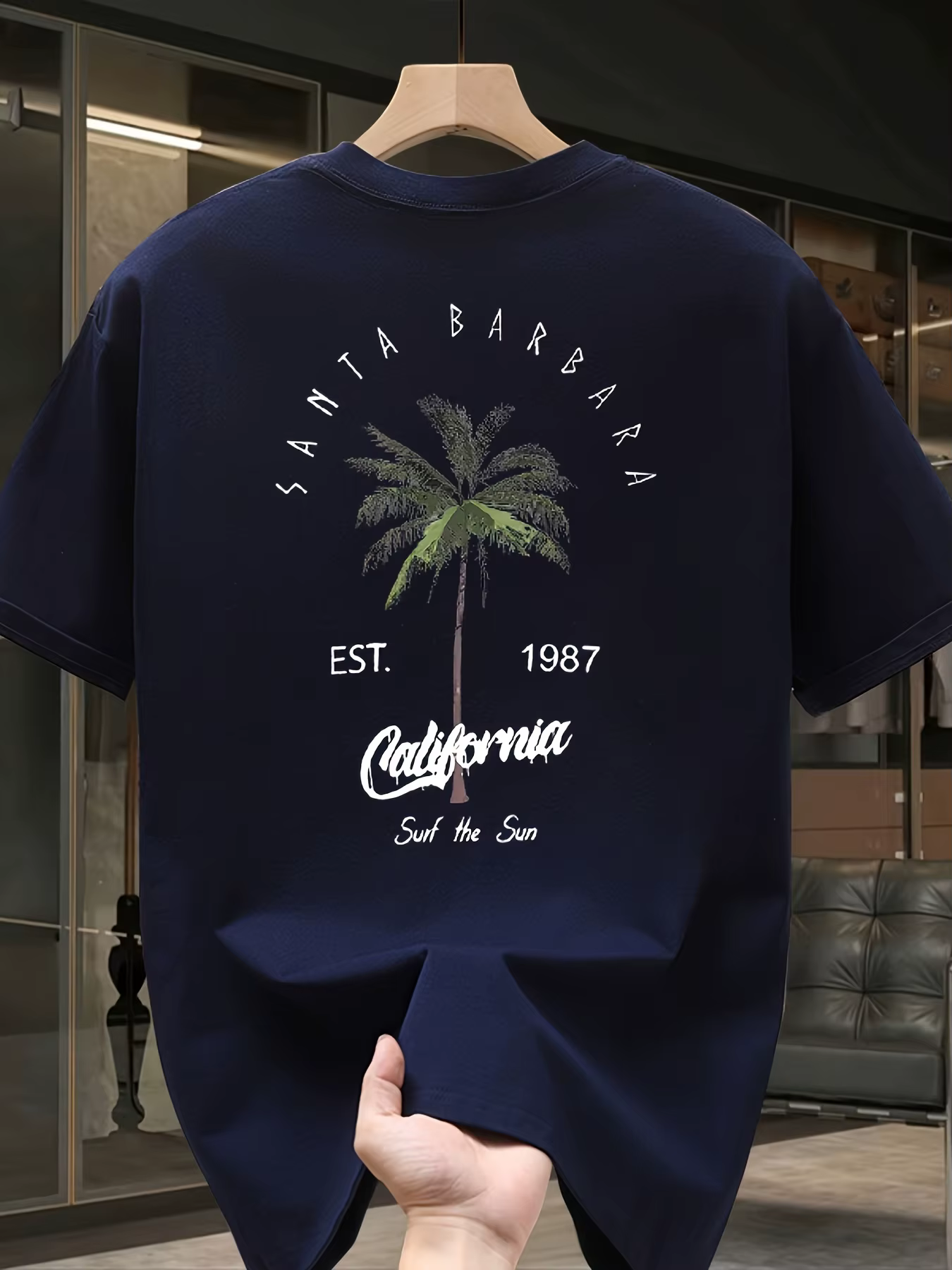 T-shirt rétro inspiré du surf avec motif « Soul The Sea » et palmier unique