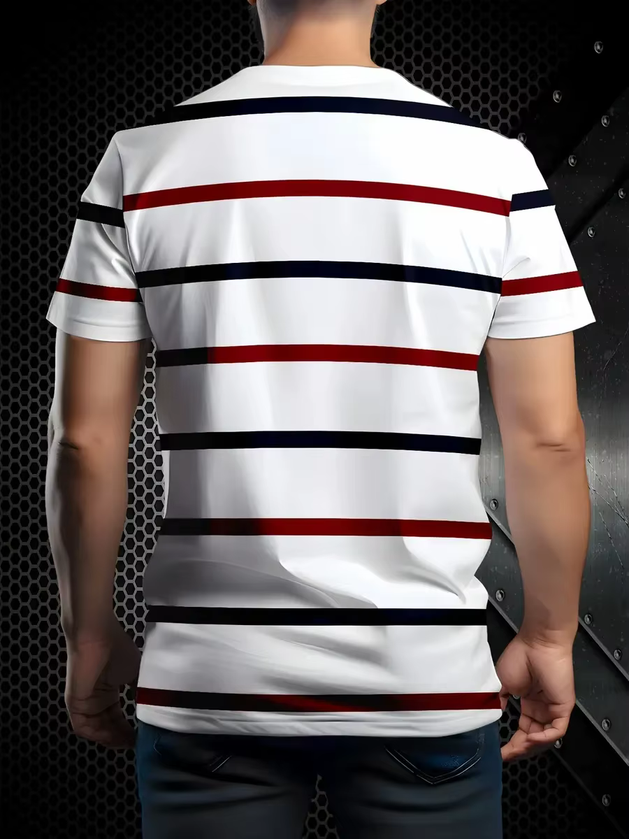 T-shirts classiques rayés imprimés pour hommes et femmes