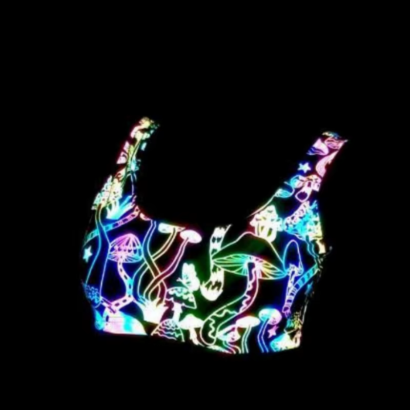 Débardeur réfléchissant coloré d'été pour femmes, Y2K, Harajuku, haut court, personnalité imprimée, Camisole Sexy, camisas топ ж dikrien